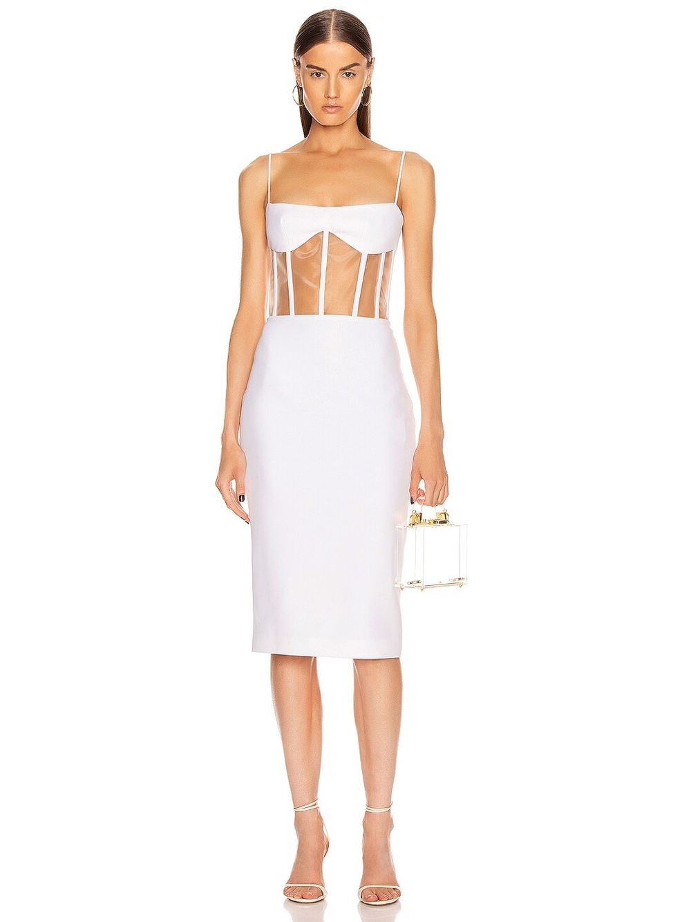 Rasario Pale Pink Midi Dress